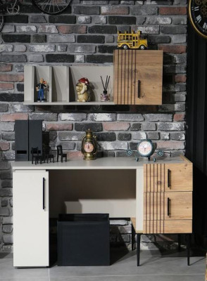 Conjunto completo de muebles de oficina con estilo, estantes de alta calidad, escritorio de madera nuevo.