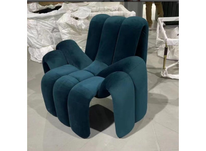 Sillón elegante verde sofá individual moderno lujoso de tela nuevo