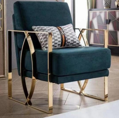 Sillones de lujo diseño moderno verde Sillón relax Asiento de lujo Sala de espera nueva.