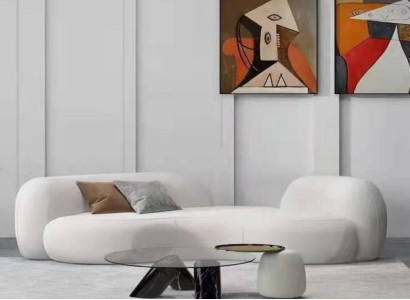 Sofá moderno de 3 plazas blanco de Alta calidad Sofás de diseño textil nuevo con estilo