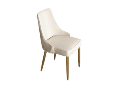 Estilo moderno Elegante Sillón Silla Blanco Asiento Acolchado Diseño Metal nuevo