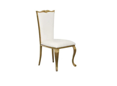 silla de lujo blanca nueva silla silla tapizada sillón estilo metálico diseño elegante