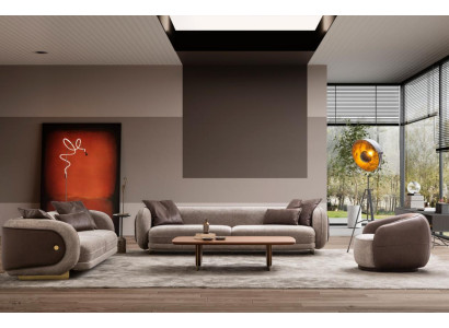 Conjunto de sofás de lujo sofá marrón, juego de sofás de 4 3 1 plazas, juego de 3 piezas de tapicería.