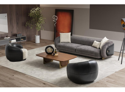 Juego de sofá moderno gris, set de 3 sofás de 3 plazas, 2 sillones, set de sala de estar.