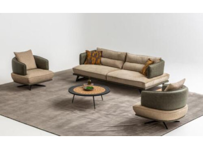 Conjunto de sala de estar moderno con sofá de diseñador, conjunto de tapicería, sofá de 3 plazas, 2 sillones.