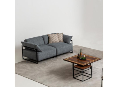 Sofá textil de sala de estar de 3 plazas, muebles de lujo, diseño de asiento, sofá lounge nuevo.