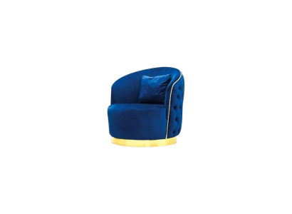 Sillón Chesterfield azul para sala de estar, sillón redondo de diseñador individual. xlmuebles.es