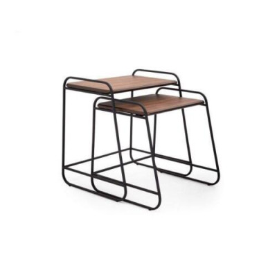 2 mesas auxiliares de diseñador Mesa de centro de diseñador con tablero de madera Muebles de salón