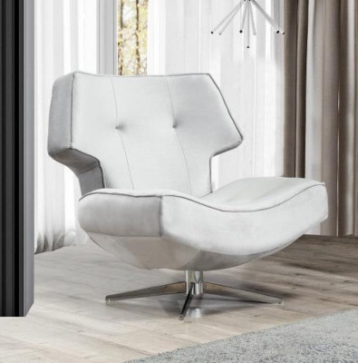 Sillón blanco diseño moderno de lujo para la sala de estar de 1 plaza de material textil.