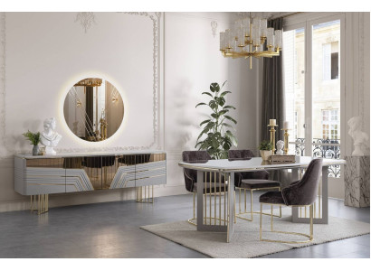 Grupo de comedor moderno, juego de comedor, mesa de comedor 4 sillas, aparador, conjunto.