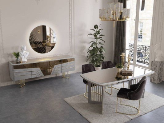 Grupo de comedor moderno, juego de comedor, mesa de comedor 4 sillas, aparador, conjunto.