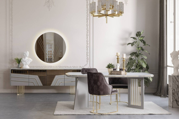 Grupo de comedor moderno, juego de comedor, mesa de comedor 4 sillas, aparador, conjunto.