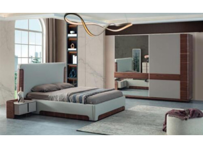 Gracioso dormitorio muebles cama de lujo armario de diseñador
