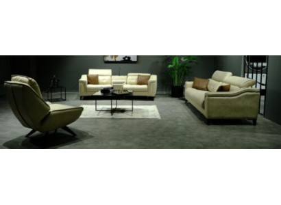 Conjunto completo de sofá de diseñador de 3 plazas, de 2 plazas y sillón de lujo.