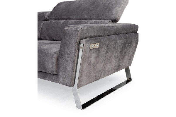 Sofá esquinero de sala de estar gris en forma de L grande Sofá de tela grande de lujo Muebles nuevos