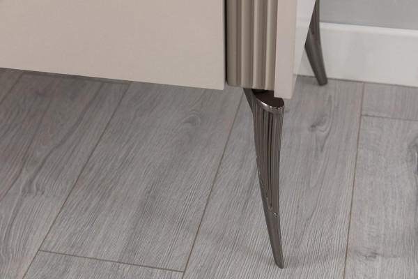 Mueble de TV beige, mesa de centro de diseñador, muebles de lujo para la sala de estar, conjunto de 2 piezas de madera.