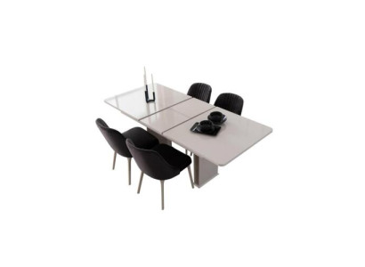 Mesa blanca de lujo - Muebles de comedor - Mesas de madera - Mesas.