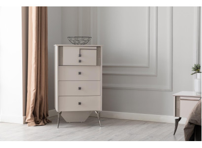 Sala de estar Cómoda blanca con 4 cajones Cómoda de madera Armario de madera Muebles