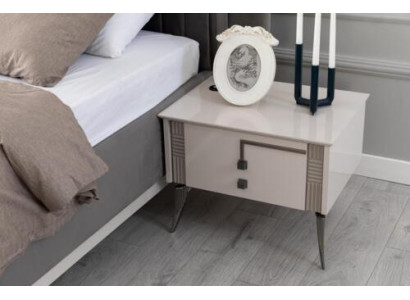 Mesa de noche beige Dormitorio Muebles de madera Consola de madera Mesitas de noche de lujo