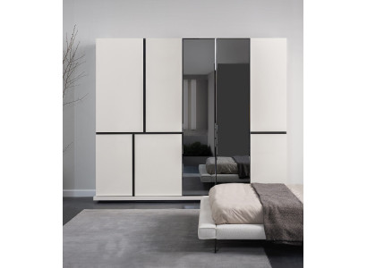 Dormitorio Armario blanco y negro de lujo de madera nuevos