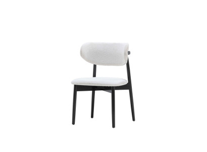 Elegante silla de comedor de lujo en blanco y negro.