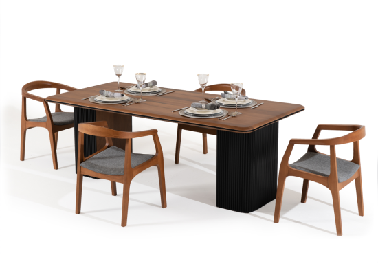 Conjunto de sillas de comedor, sillas de cocina, sillas de madera, juego de 6 sillas marrones.