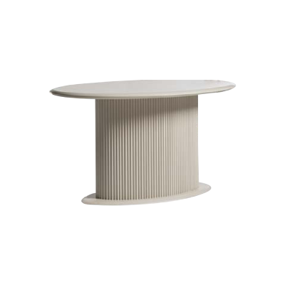Salón comedor grupo de asientos completo mesa de comedor 3 piezas diseño beige ovalado
