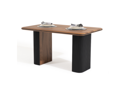 Mesa de comedor de madera mesa de comedor mesa de 140 cm mesa de madera marrón comedor