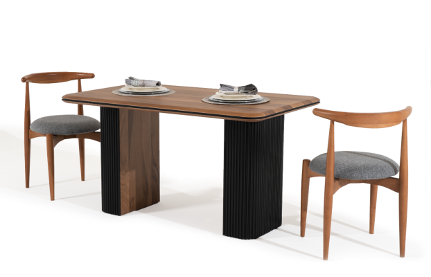 Mesa de comedor de madera mesa de comedor mesa de 140 cm mesa de madera marrón comedor