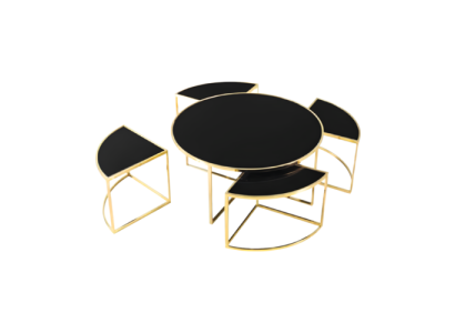 Mesas de centro, mesas completas, mesas auxiliares, mesas de sofá 5 piezas negro