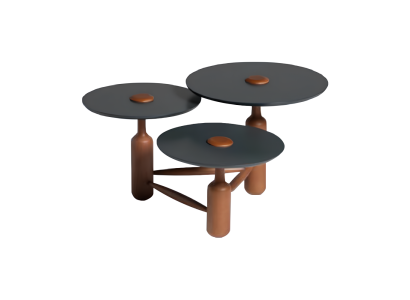 Mesa de centro completa de madera marrón.
