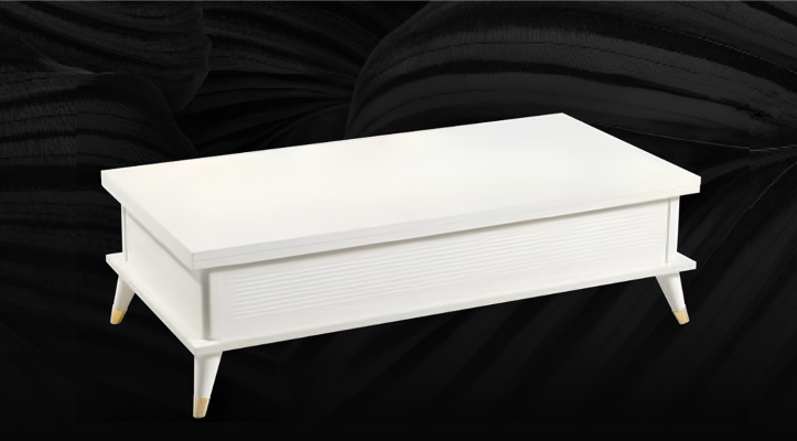 Mesa de centro blanca Mesa de café Mesa extensible Mesa de comedor Mesa de madera Marrón