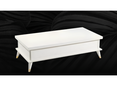 Mesa de centro blanca Mesa de café Mesa extensible Mesa de comedor Mesa de madera Marrón