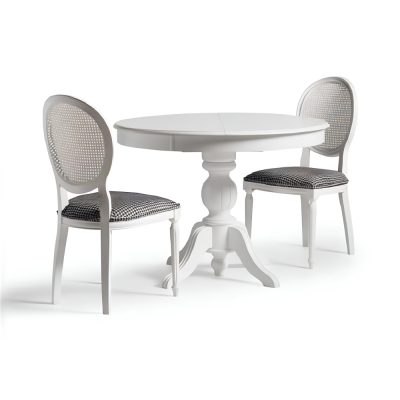 Sillas de comedor Grupo de sillas tapizadas Sillas de cocina Juego 2 piezas Blanco Madera