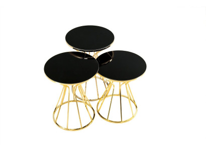 Grupo de mesas auxiliares Mesas de café Mesas de sofá Juego de 3 mesas de centro Dorado