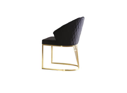 Silla acolchada de comedor Silla de madera Silla de cocina Negro Moderno Oro
