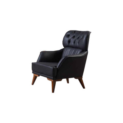 Negro-naranja Chesterfield conjunto de sofás para la sala de estar Sofás elegantes 3 piezas.
