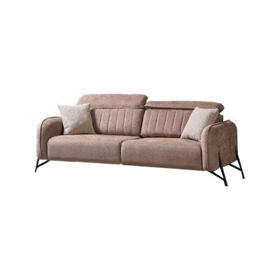 Conjunto de sofá beige para sala de estar, diseñador, 2 sillones de tela y sofá de 3 plazas, 3 piezas.