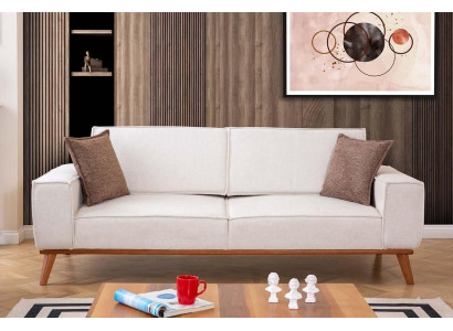 Conjunto de sala de estar blanco Elegante sillón de diseñador de 3 plazas Conjunto de 2 piezas