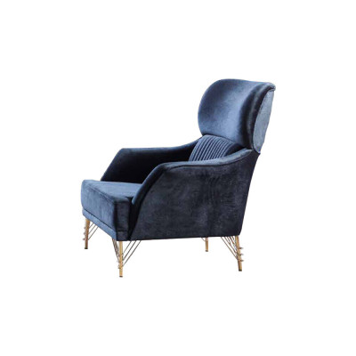 Conjunto de sala de estar azul de diseñador 3 plazas sillón tapizado de lujo muebles 2 piezas