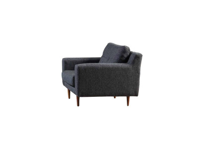 Sillón tapizado de salón gris, diseñador individual de lujo de 1 plaza, 2 piezas.