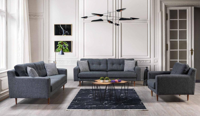 Sillón gris de una plaza de estilo moderno para el salón.