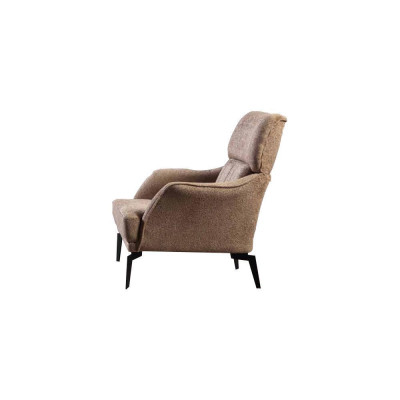 Moderno sillón beige para sala de estar, asiento individual de lujo, mueble tapizado nuevo.