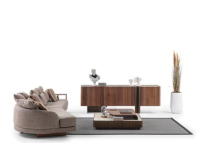 Sala de estar Conjunto resistente Diseñador 4 plazas Aparador Mesa de centro 3 piezas