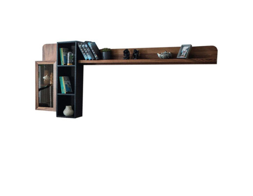 Conjunto de muebles de pared de sala de estar marrón Diseñador soporte de TV RTV Estantes de madera LED