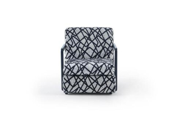 Sillón de salón gris y negro, diseñador, 1 plaza, sillón de lujo.