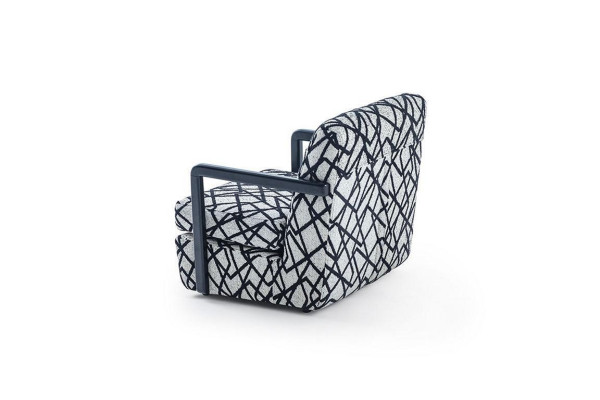 Sillón de salón gris y negro, diseñador, 1 plaza, sillón de lujo.