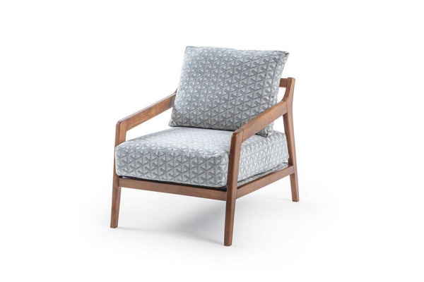 Sala de estar Sillón con estructura de madera blanca Roubster Tela Sillón individual elegante