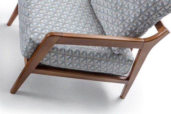 Sala de estar Sillón con estructura de madera blanca Roubster Tela Sillón individual elegante