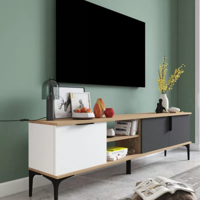 Mueble de TV RTV de diseño moderno, rectangular, de material de madera, diseño de lujo